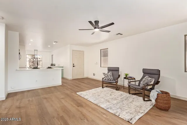 a living room with a couch and a coffee table