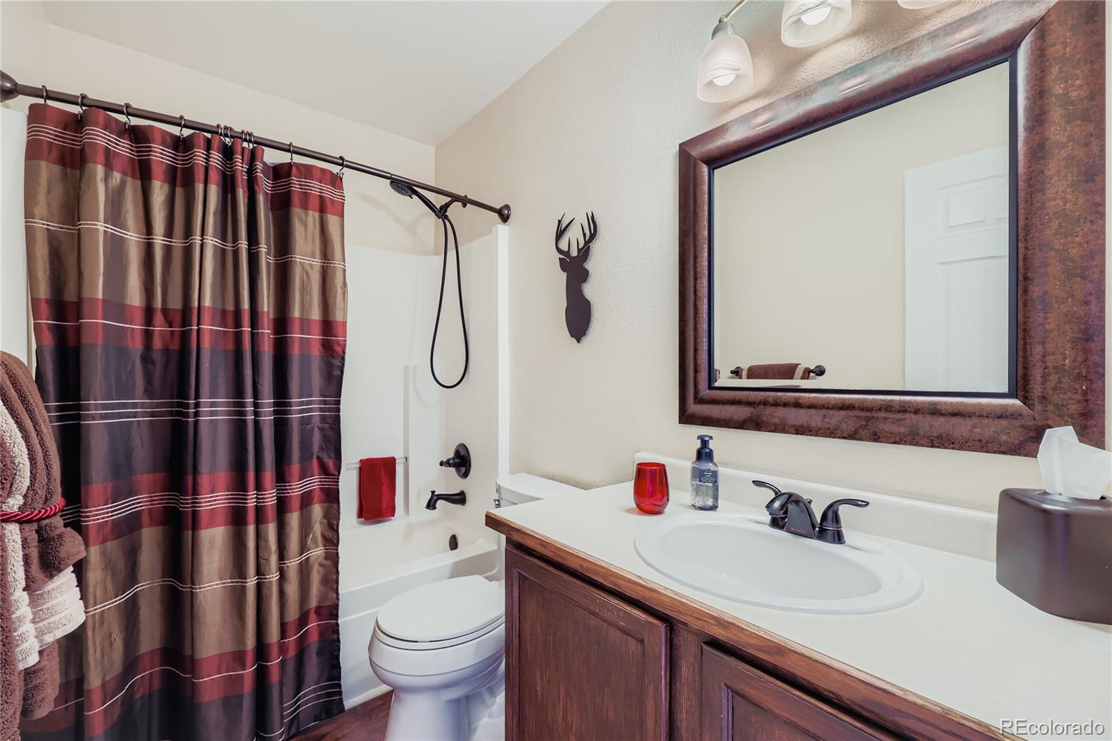 1005 Parsons Avenue Castle Rock, CO 80104 - Photo 21 of 38 a bathroom with a sink vanity mirror and toilet