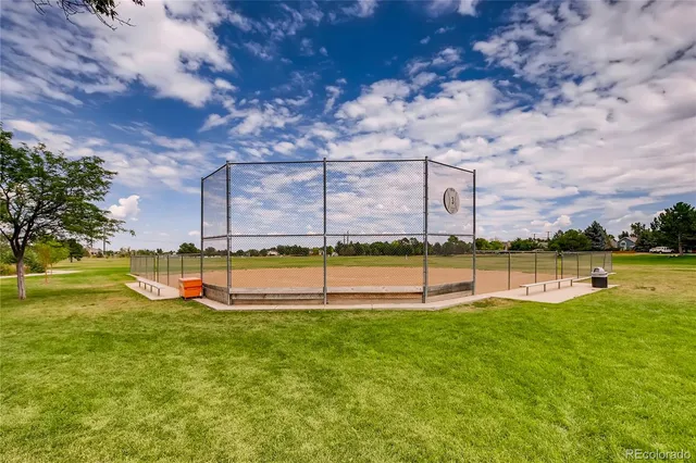 a view of an ocean and a building