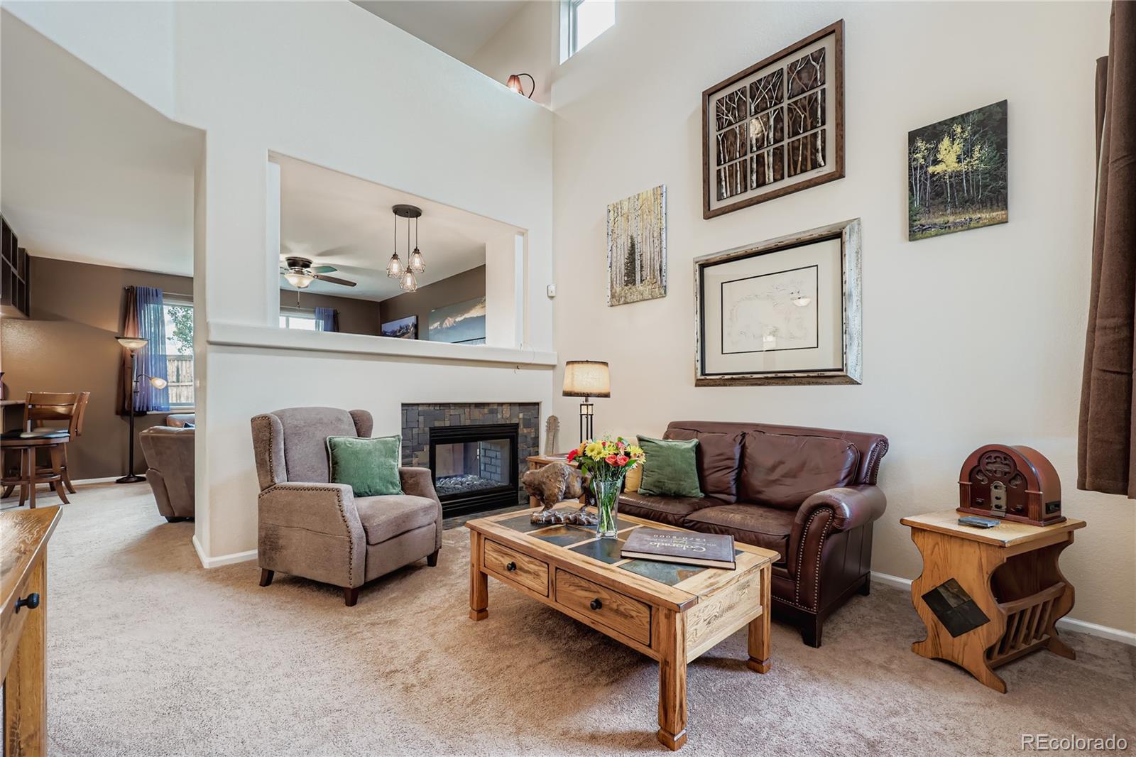 1005 Parsons Avenue Castle Rock, CO 80104 - Photo 4 of 38 a living room with furniture and a fireplace