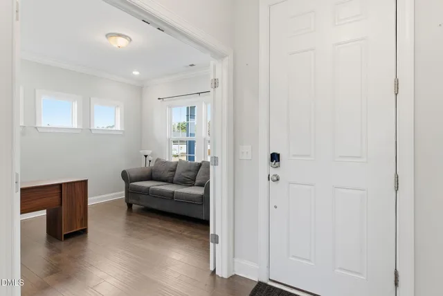 an empty room with windows