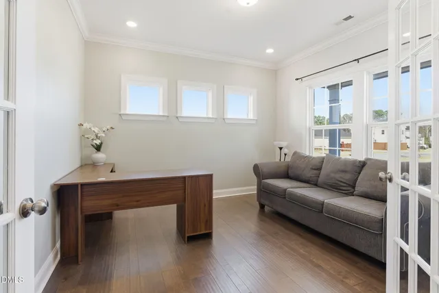 an empty room with an entryway