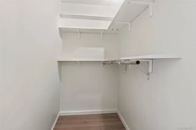 a view of an empty walk in closet