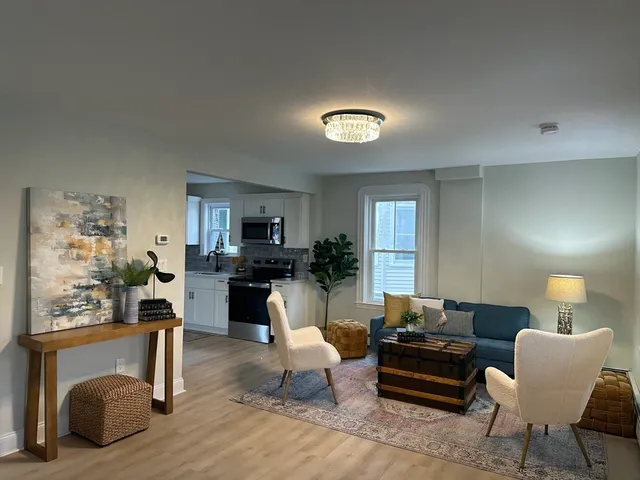 a living room with furniture