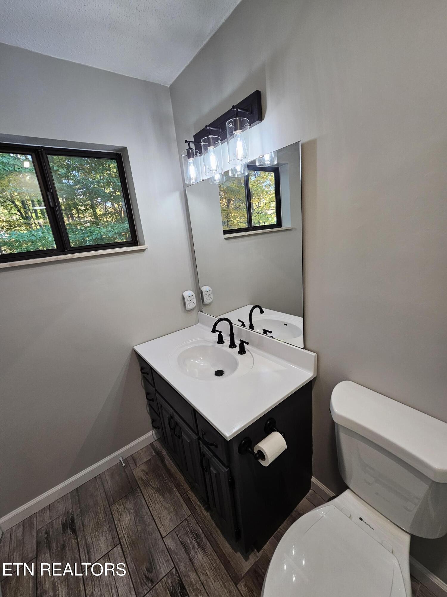 20 Clark Place Oak Ridge, TN 37830 - Photo 31 of 51 a bathroom with a toilet a sink and mirror