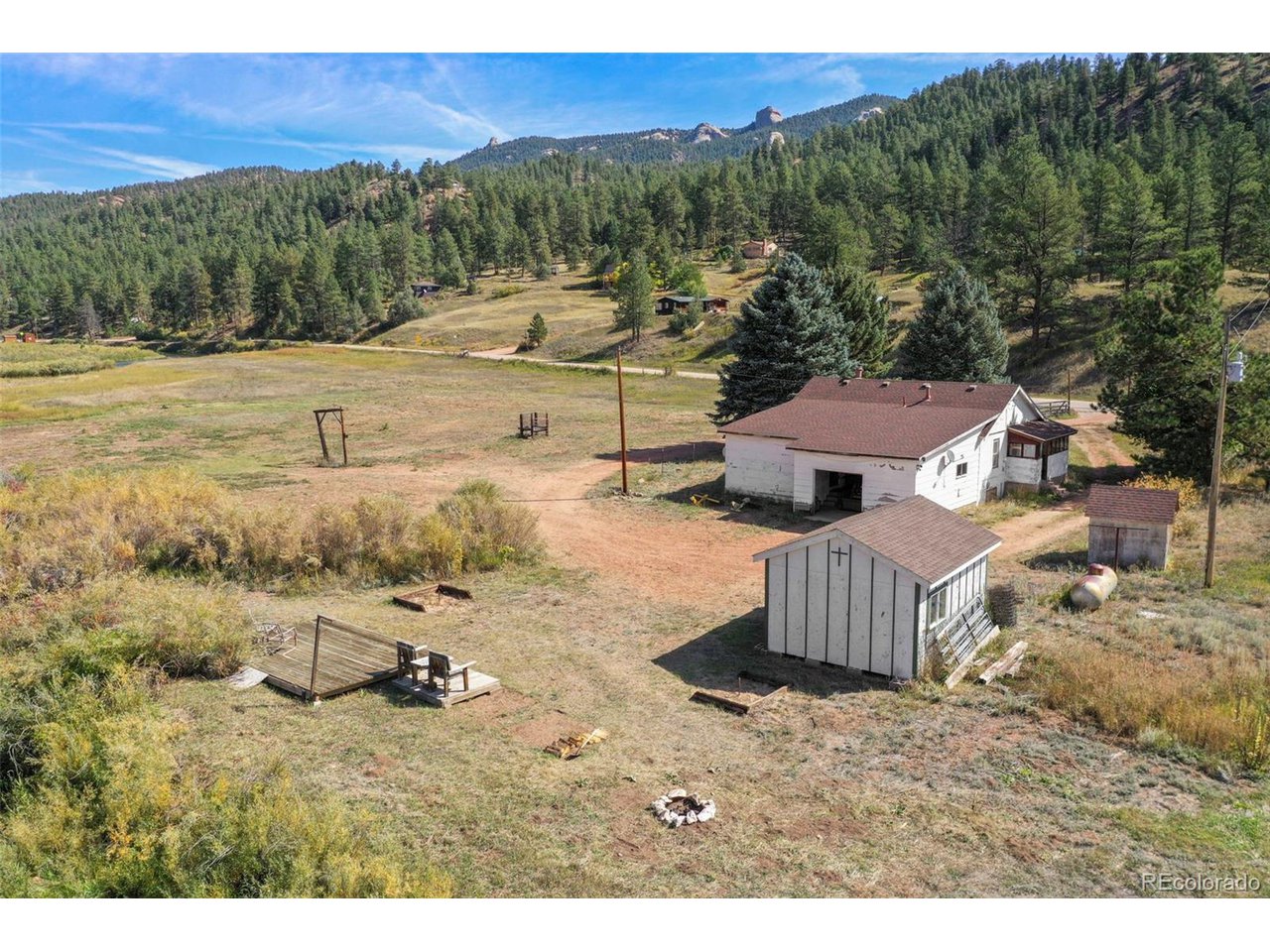 2677 South Platte River Road Sedalia, CO 80135 - Photo 26 of 42 a view of a backyard with wooden fence