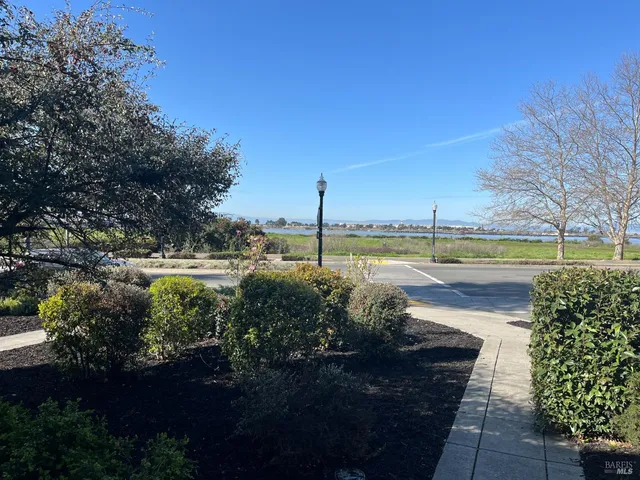 a view of a lake with a outdoor space