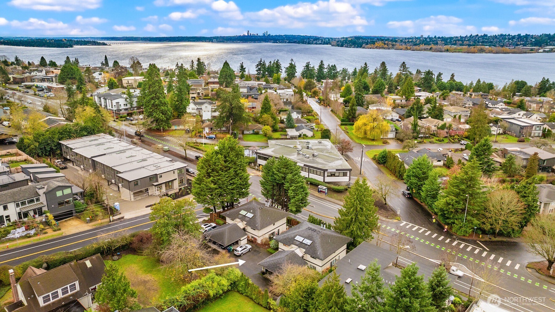 12 18th Avenue, Unit A Kirkland, WA 98033 - Photo 29 of 29 an aerial view of residential building with outdoor space and river