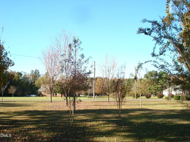 a view of a swimming pool with a yard