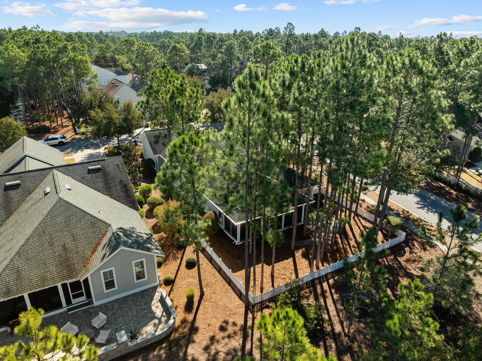 821 Breakers Street Inlet Beach, FL 32461 - Photo 19 of 69 an aerial view of a house with swimming pool and garden view