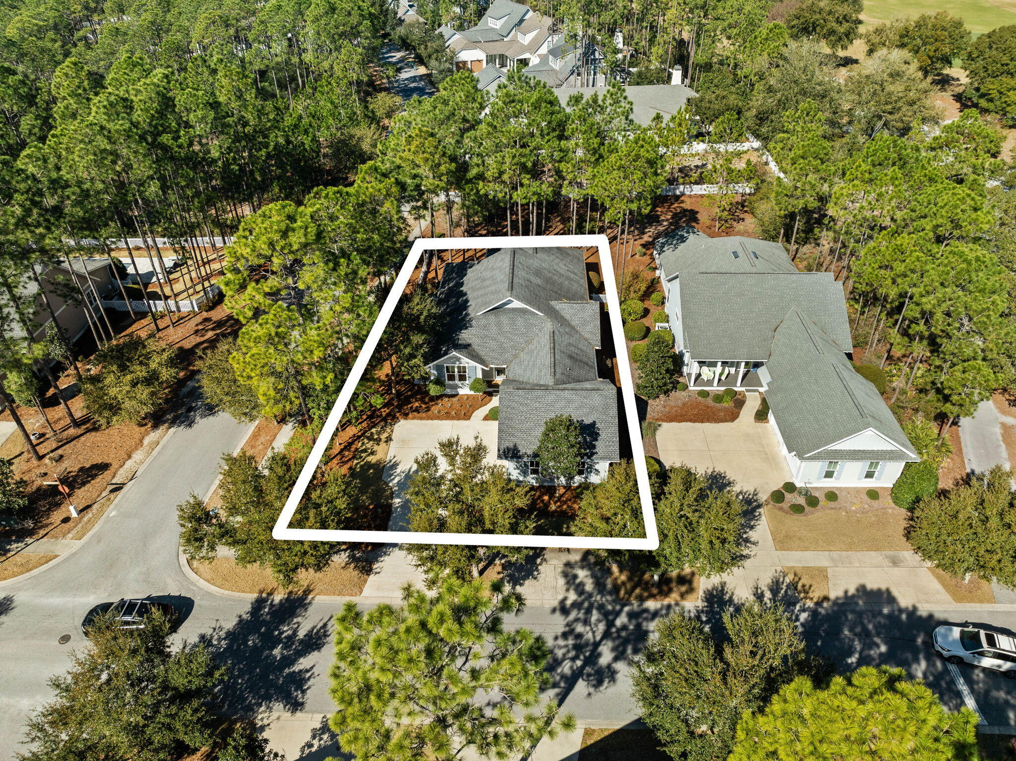 821 Breakers Street Inlet Beach, FL 32461 - Photo 9 of 69 an aerial view of a house with a yard basket ball court and outdoor seating