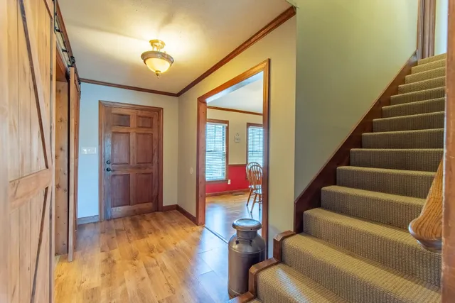 a living room with furniture