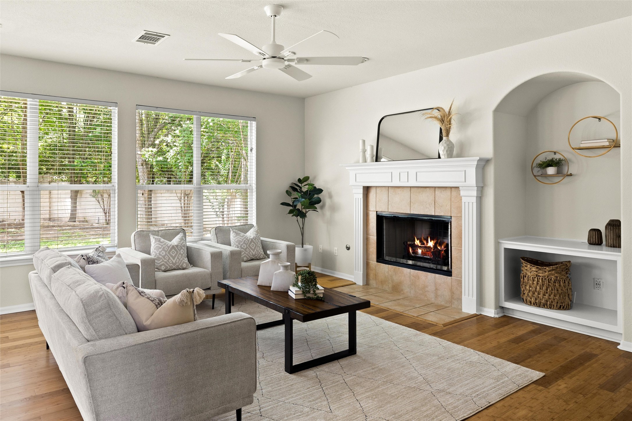 3416 Oxsheer Drive Austin, TX 78732 - Photo 10 of 39 Living room with amazing views of private backyard