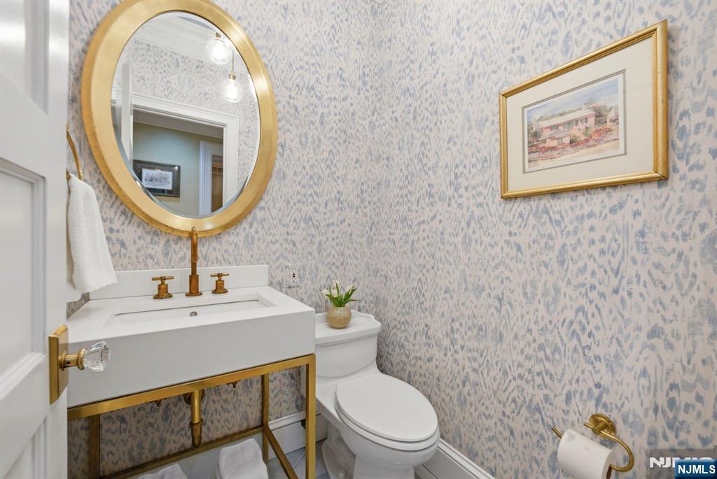 203 Heights Road Ridgewood, NJ 07450 - Photo 23 of 41 a bathroom with a toilet a sink and a mirror