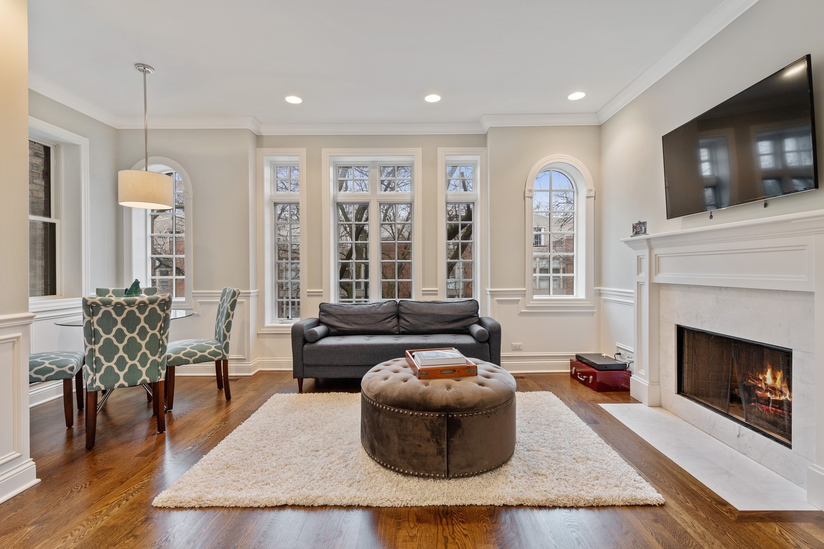 2019 North Racine Avenue, Unit 2 Chicago, IL 60614 - Photo 3 of 14 a living room with furniture and a fireplace