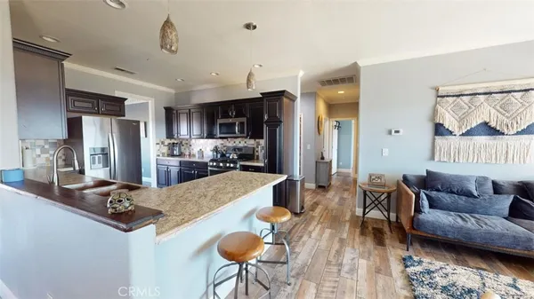 a living room with furniture and a couch