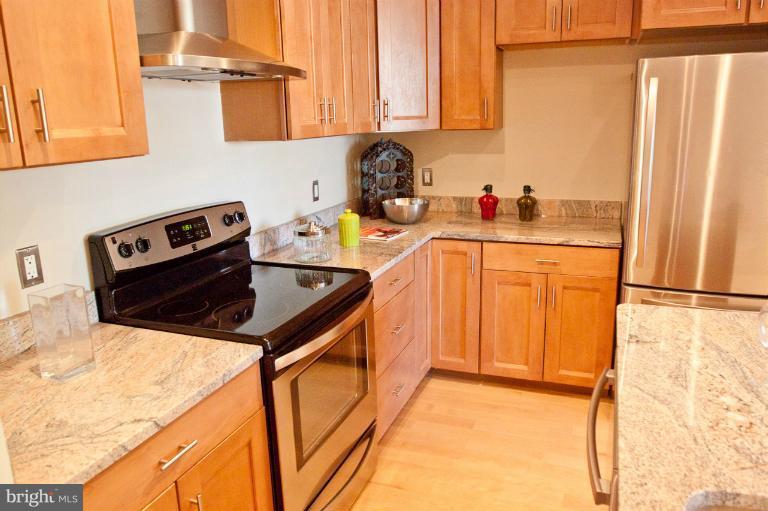 1917 2nd Street Northeast, Unit 201 Washington, DC 20002 - Photo 11 of 23 a kitchen with stainless steel appliances a stove a refrigerator and a sink