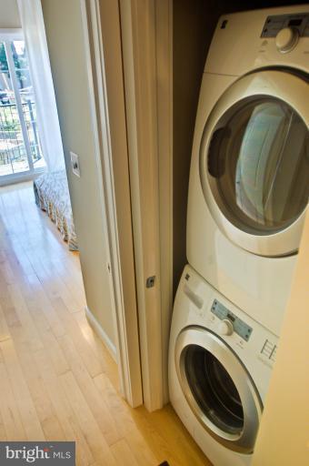 1917 2nd Street Northeast, Unit 201 Washington, DC 20002 - Photo 19 of 23 a utility room with dryer and washer