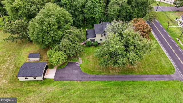 an aerial view of a house