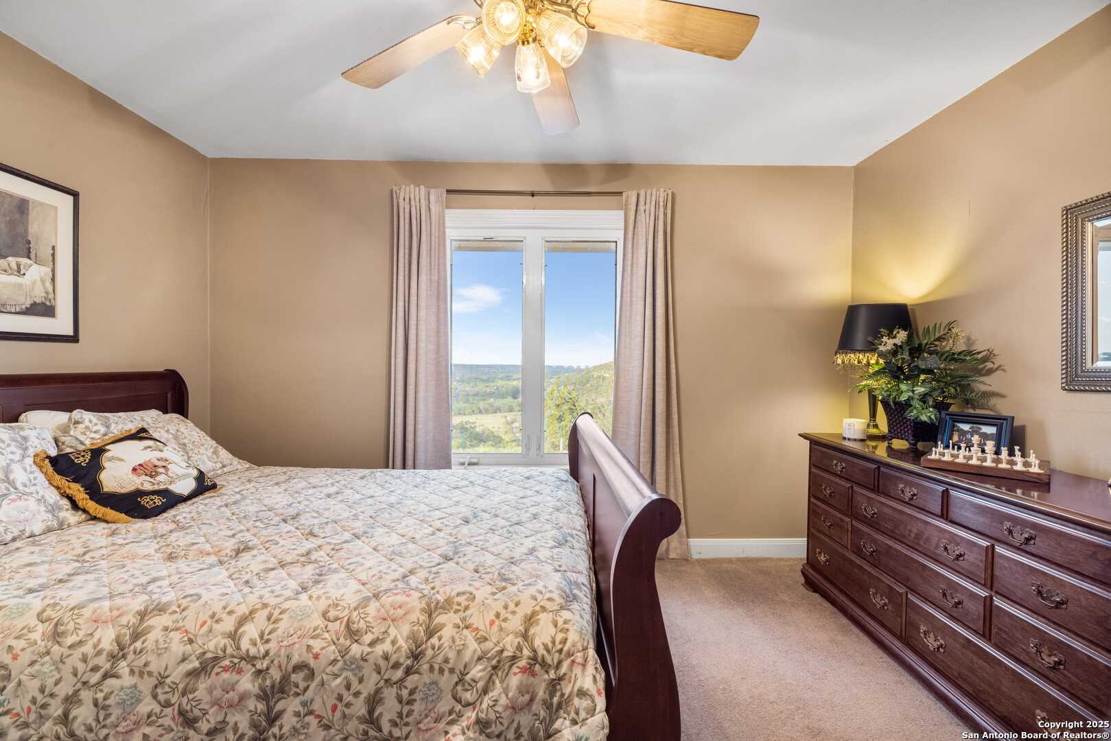 247 Huntleigh Road South Ingram, TX 78025 - Photo 35 of 41 a bedroom with a bed and a potted plant
