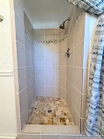 a bathroom with a shower