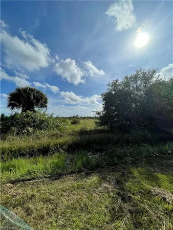 a view of a lake with a yard