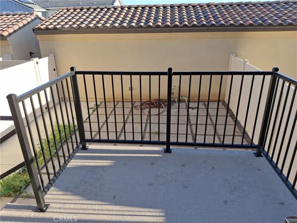 a view of a black gate