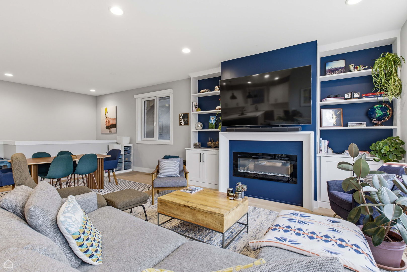 Undisclosed Address Chicago, IL 60625 - Photo 3 of 25 a living room with furniture fireplace and flat screen tv