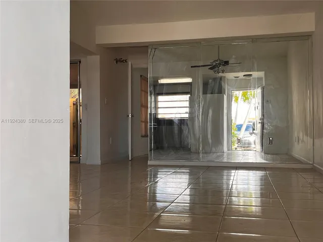 a view of a glass door with a glass door