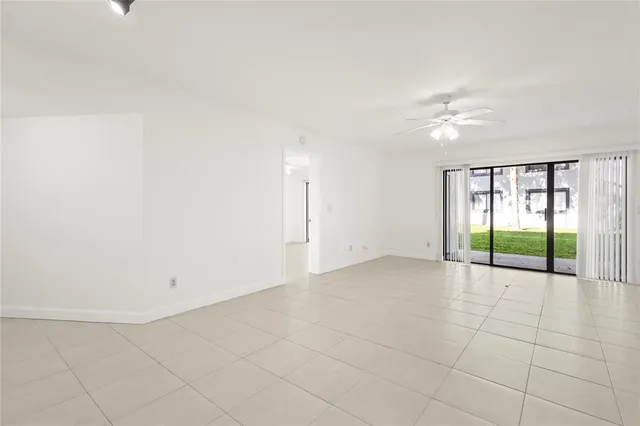 a view of a livingroom with a fan