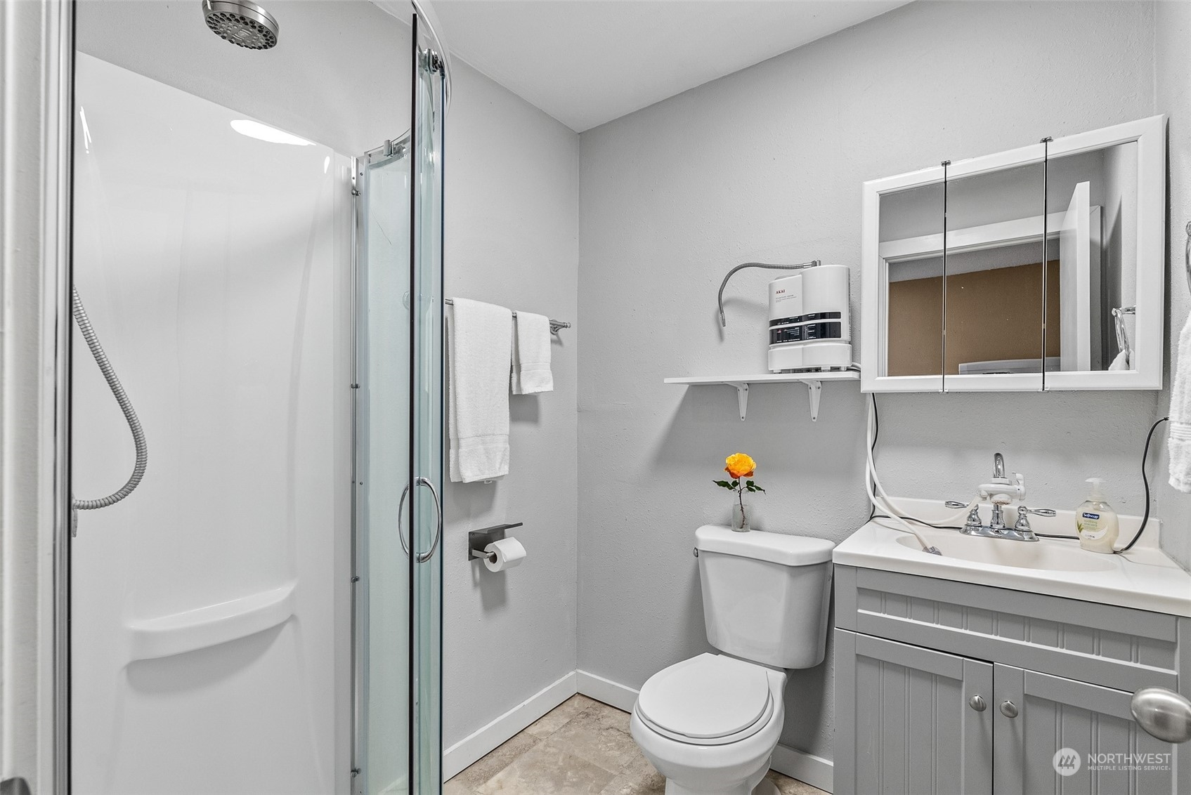 2313 Maple Lane Steilacoom, WA 98388 - Photo 28 of 40 a bathroom with a sink a toilet and shower