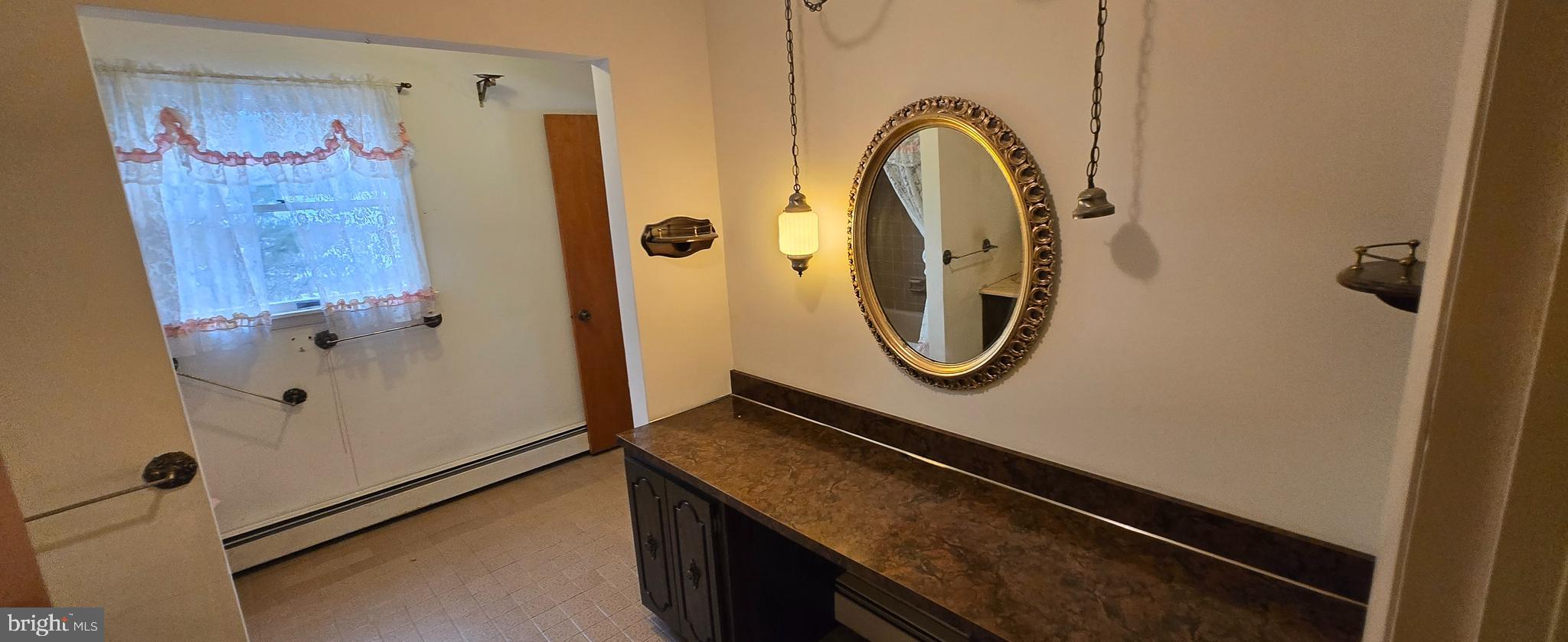 37 White Birch Road Orwigsburg, PA 17961 - Photo 11 of 26 a bathroom with a granite countertop shower and a mirror