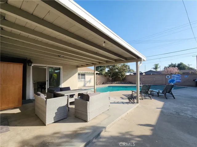 a view of outdoor space with seating area
