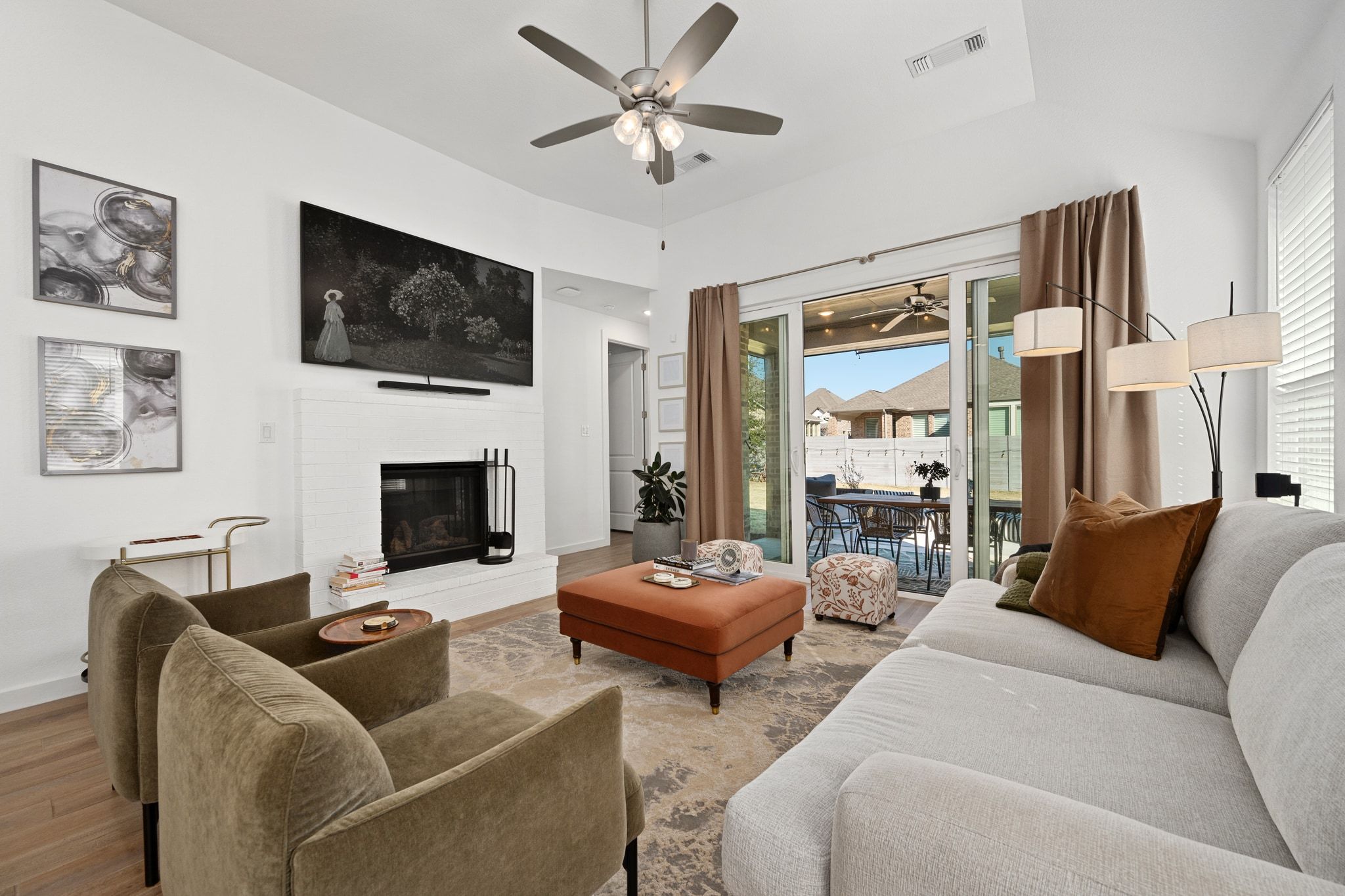 1201 Highcrest Georgetown, TX 78628 - Photo 20 of 40 The brick fireplace is another beautiful focal point in the living room.