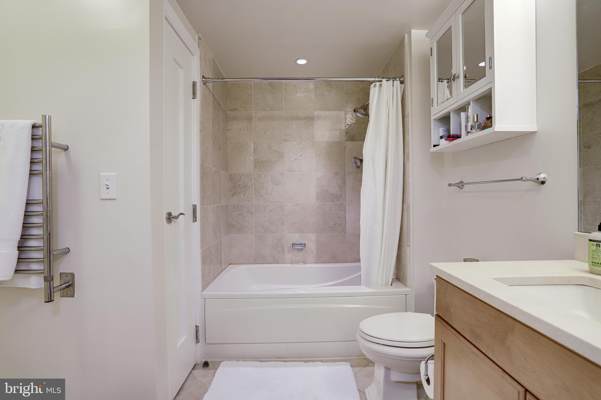 1111 19th Street North, Unit 1706 Arlington, VA 22209 - Photo 10 of 15 a bathroom with a sink toilet and shower