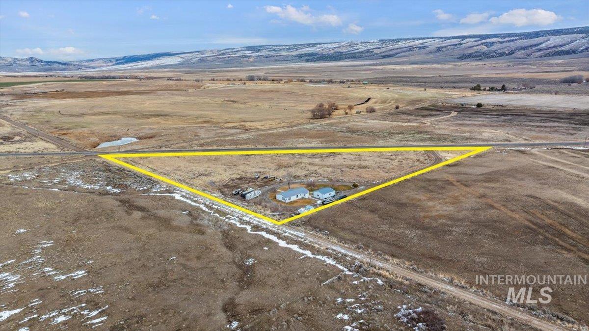 1014 S Highway Albion, ID 83311 - Photo 32 of 34 Aerial view of sparsely populated area with mountains and property parcel outlined
