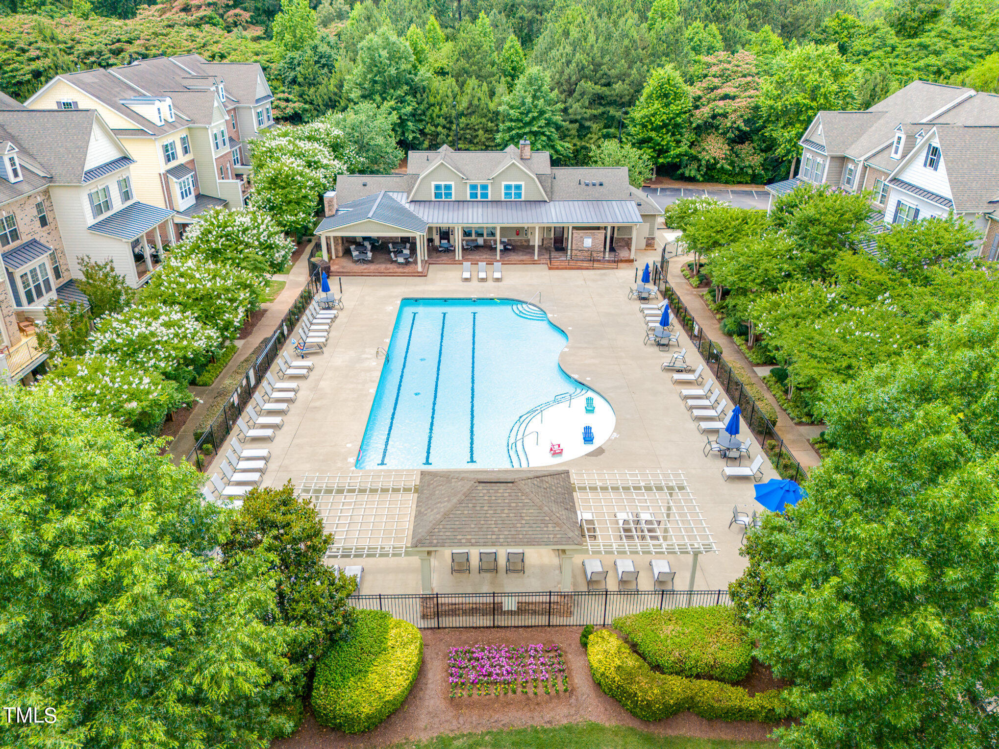 1435 Van Page Boulevard Raleigh, NC 27607 - Photo 39 of 41 an aerial view of a house with swimming pool garden and patio