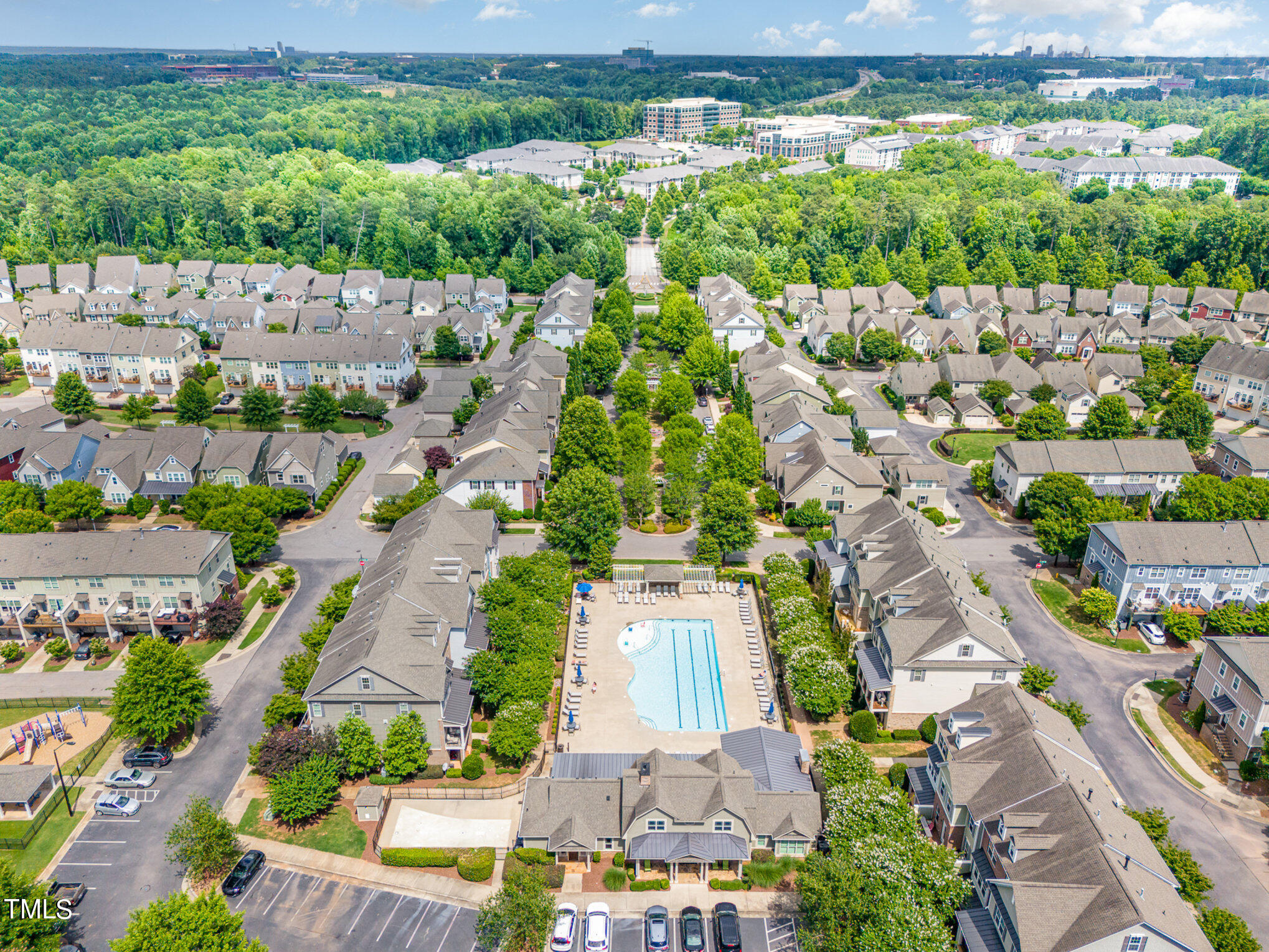 1435 Van Page Boulevard Raleigh, NC 27607 - Photo 40 of 41 an aerial view of residential houses with outdoor space and street view