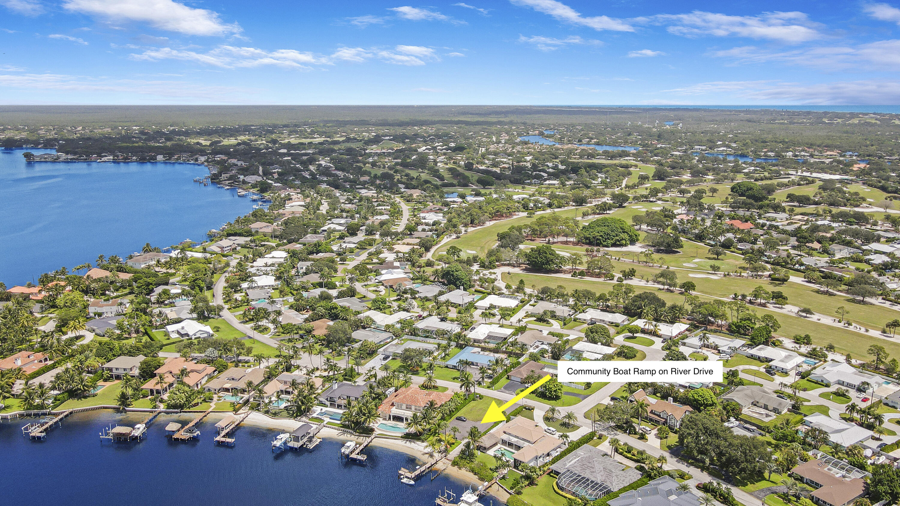 342 Country Club Drive Tequesta, FL 33469 - Photo 55 of 67 Aerial View of Community Boat Ramp