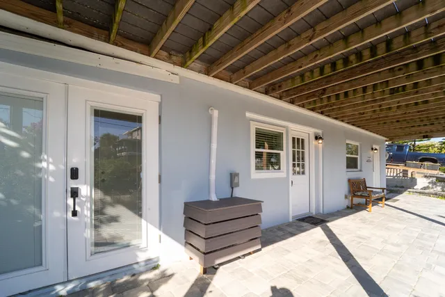 a view of porch with seating space