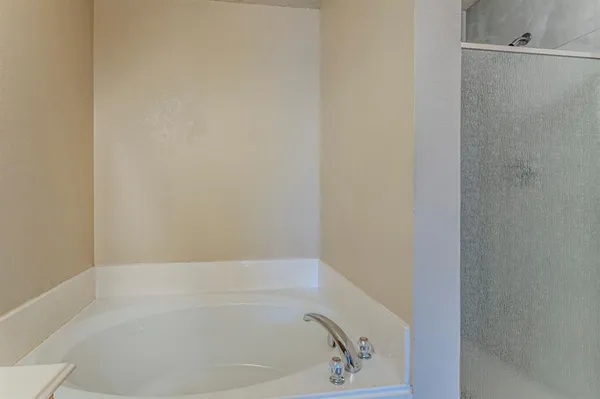 a close up of a bathtub in a bathroom