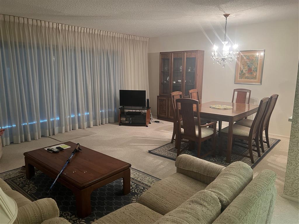 1425 Atlantic Shores Boulevard, Unit 601 Hallandale Beach, FL 33009 - Photo 9 of 23 a living room with furniture a dining table and a fireplace