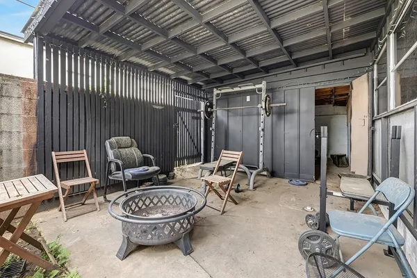 a outdoor space with patio furniture