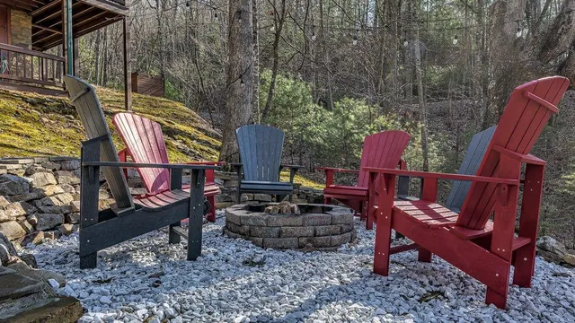 a view of a two chairs in the deck