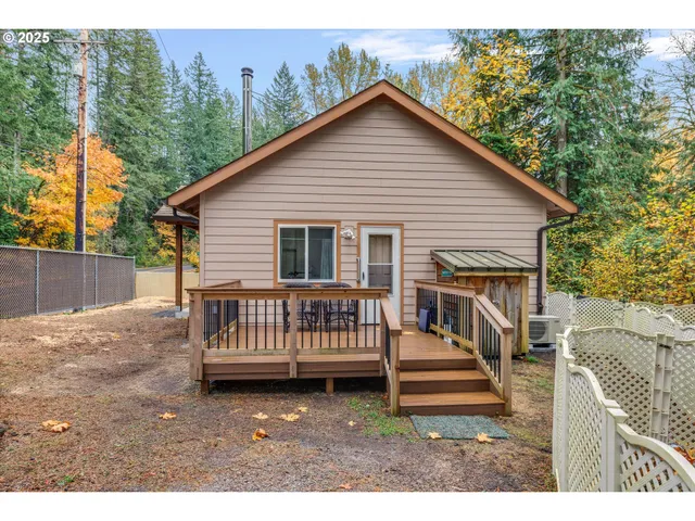 a view of a patio with a table