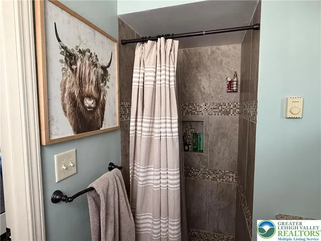 a view of a painting on the wall