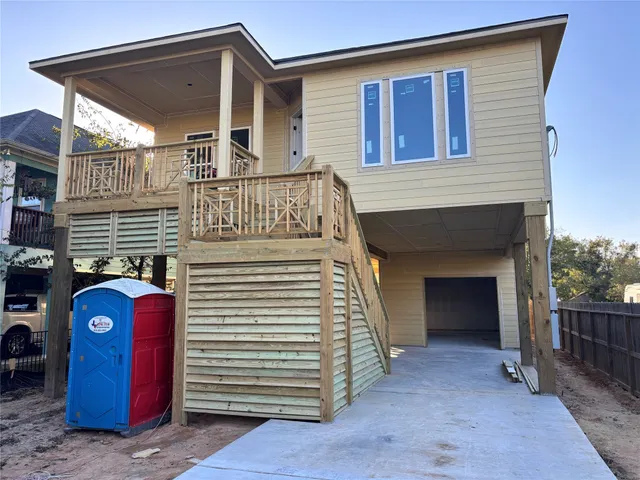 a view of a house with a balcony