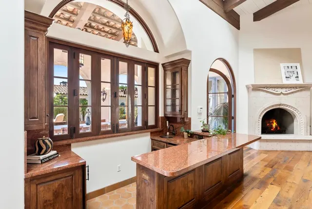 a large living room with a large window