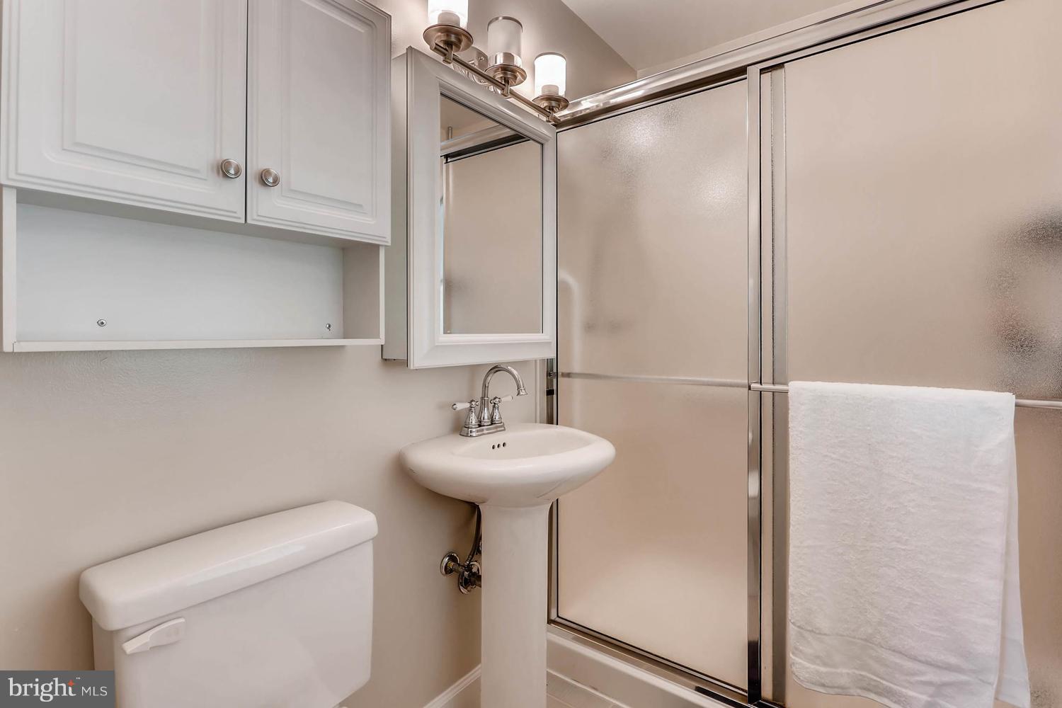 14202 Sunburst Road Baldwin, MD 21013 - Photo 19 of 29 a bathroom with a sink a toilet and shower