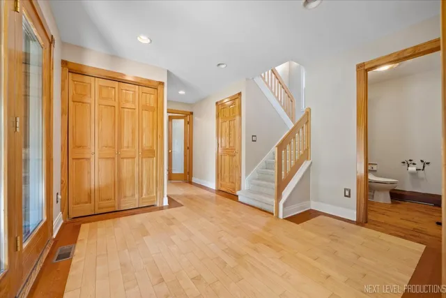 a view of an entryway with staircase